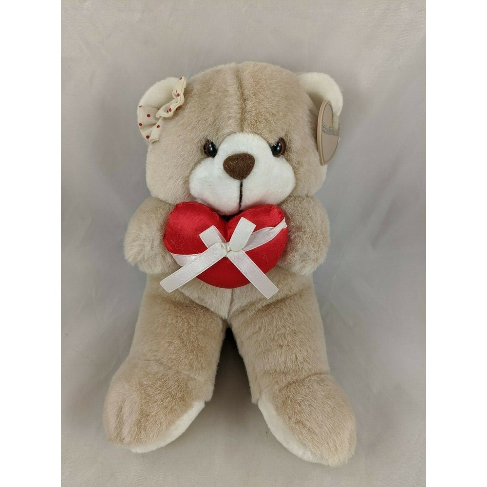 Summit Collection‎ Tan Bear Plush 10 Inch Red Heart Heartwarmers Stuffed Animal